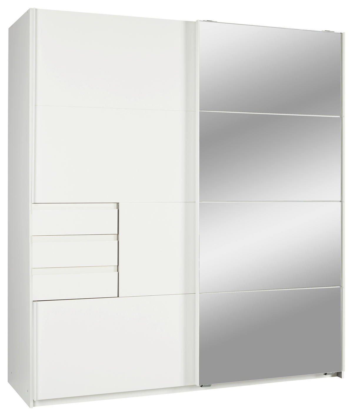 SCHWEBETÜRENSCHRANK 180/198/65 cm 2-türig Weiß  - Eichefarben/Schwarz, KONVENTIONELL, Glas/Holzwerkstoff (180/198/65cm) - MID.YOU