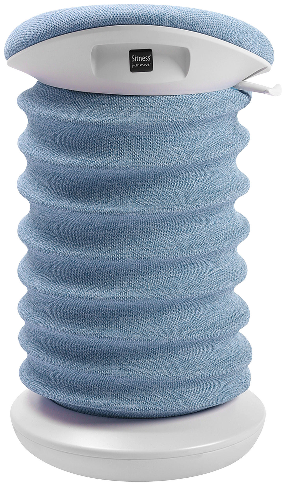 BÜROHOCKER Weiß, Hellblau  - Weiß/Hellblau, Design, Kunststoff/Textil (37,5/53-64/36cm) - Topstar