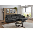 ECKSOFA in Echtleder Anthrazit  300/157 cm  - Anthrazit/Schwarz, Design, Leder/Metall (300/157cm) - Dieter Knoll