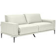 2,5-SITZER in Leder Ecru  - Ecru/Schwarz, Design, Leder/Metall (200/102/92cm) - Johann Jakob