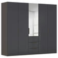 DREHTÜRENSCHRANK 251/235/61 cm,  in Graphitfarben, 5-türig  - Graphitfarben, Basics, Glas/Holzwerkstoff (251/235/61cm) - Novel