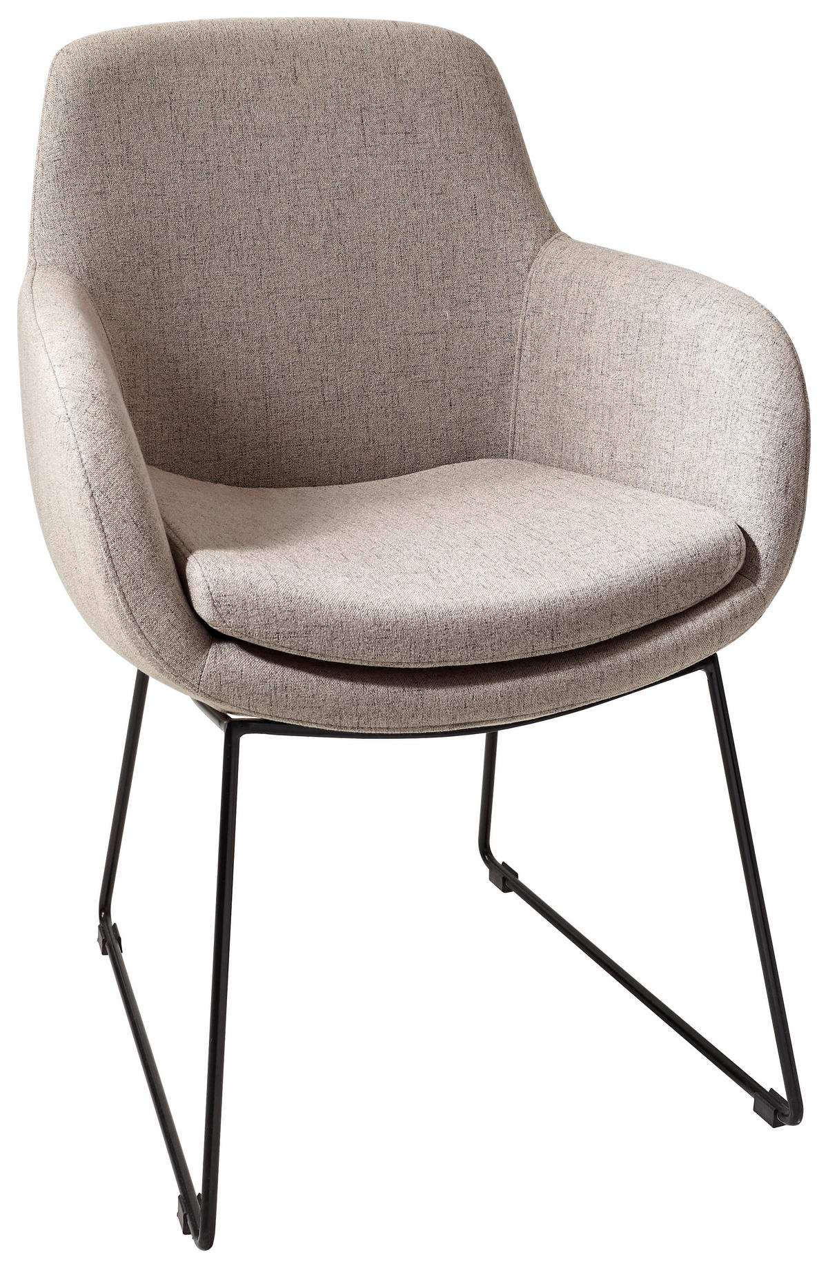 ARMLEHNSTUHL  Beinauswahl, Typenauswahl   - Taupe/Schwarz, Design, Textil/Metall (62/86/66cm) - Musterring