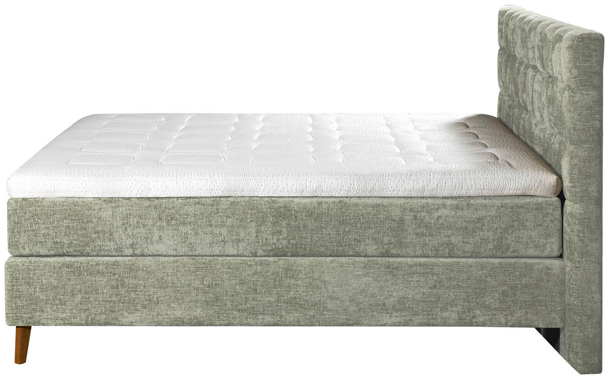 BOXSPRINGBETT 180/200 cm  in Hellgrün  - Eichefarben/Hellgrün, Design, Holz/Textil (180/200cm) - Esposa