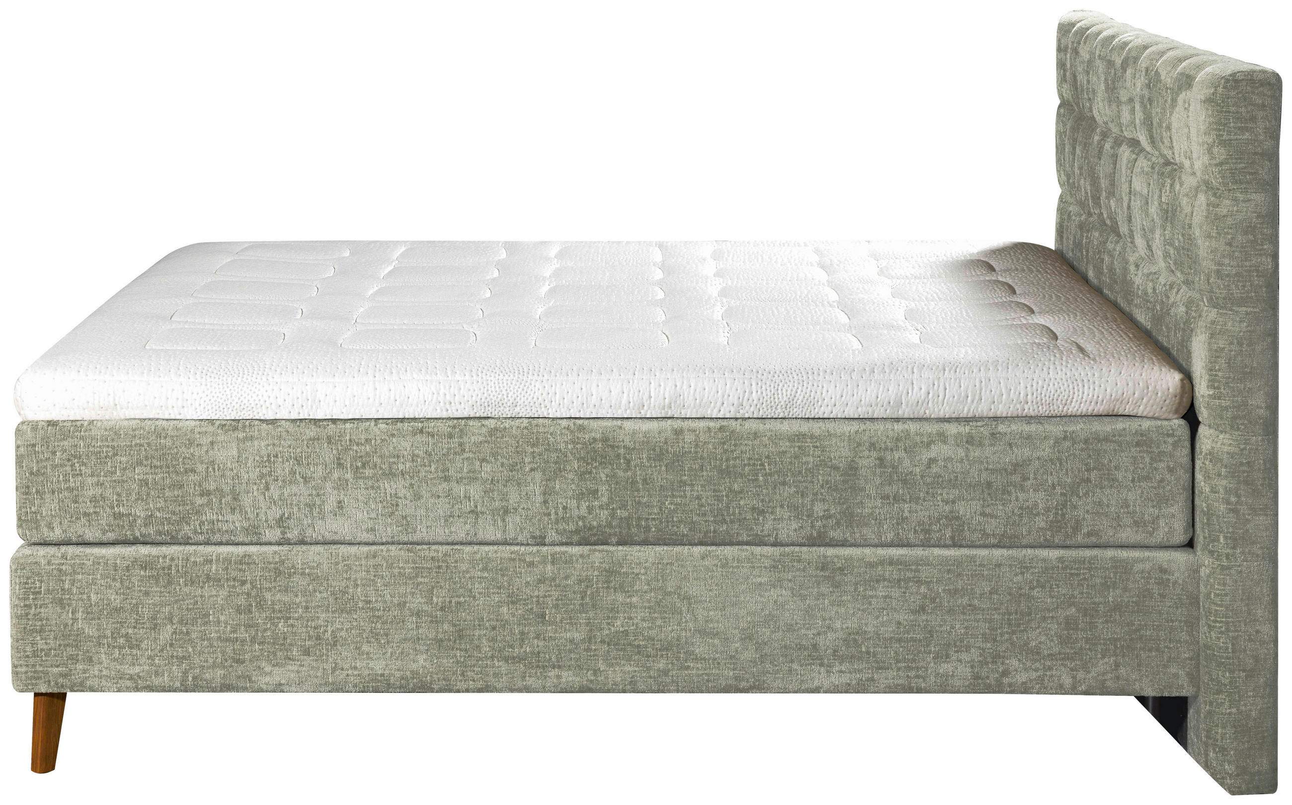 Thumbnail - Esposa Boxspringbett, Hellgrün, Textil, Eiche, massiv, H2 + H3, Höhe ca. 20 cm, 180x200 cm, Wendematratze mit unterschie...