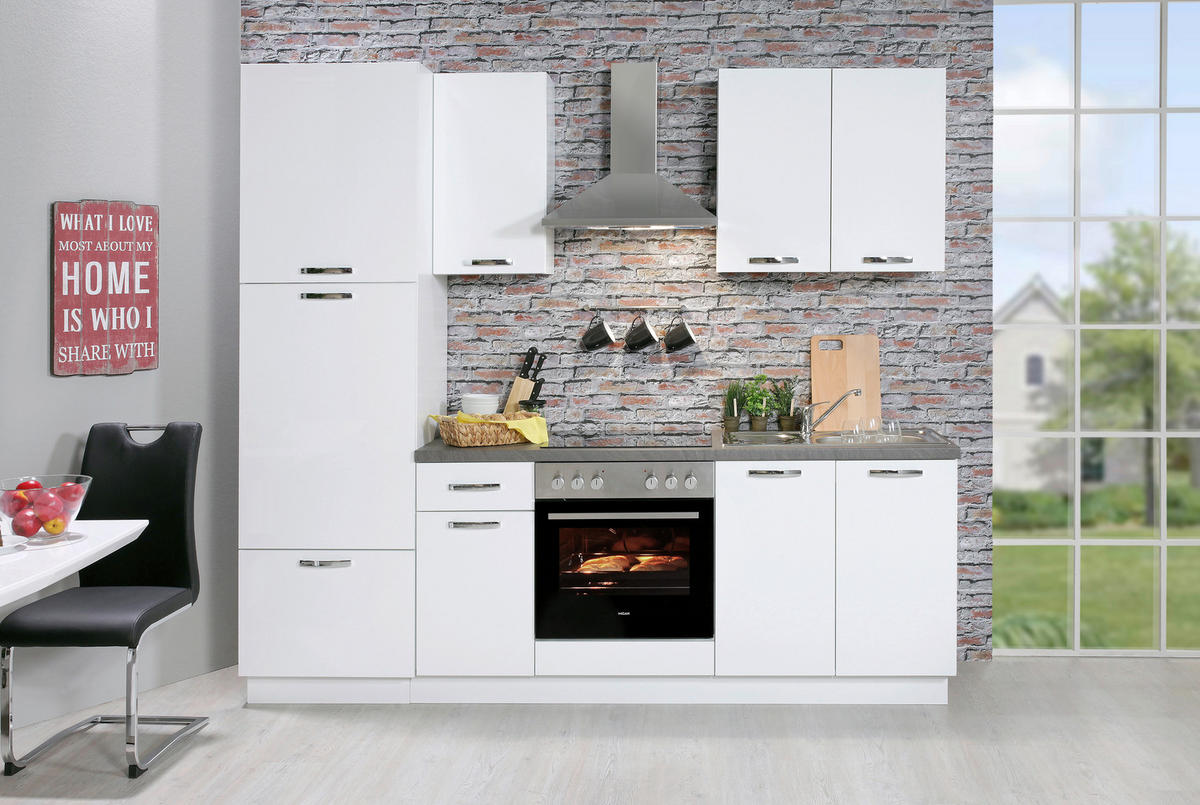 BLOK KUHINJA BEZ APARATA  bela  - bela, Moderno, pločasti materijal (240cm) - Xora