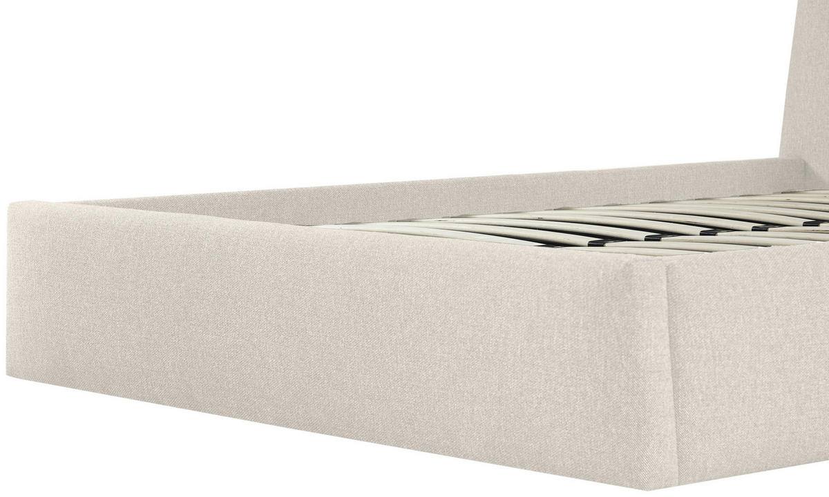 POLSTERBETT 180/200 cm,  in Creme, Lattenrost, Bettkasten,  - Creme/Schwarz, Modern, Holz/Kunststoff (180/200cm) - Livetastic