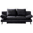 SCHLAFSOFA  in Echtleder Schwarz  - Schwarz, KONVENTIONELL, Leder/Metall (200/85/90cm) - Novel