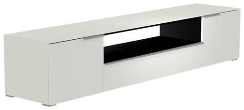 LOWBOARD Weiss, Alufarben 210/43/45 cm - Weiss/Alufarben, Design, Glas/Holzwerkstoff (210/43/45cm) - Moderano