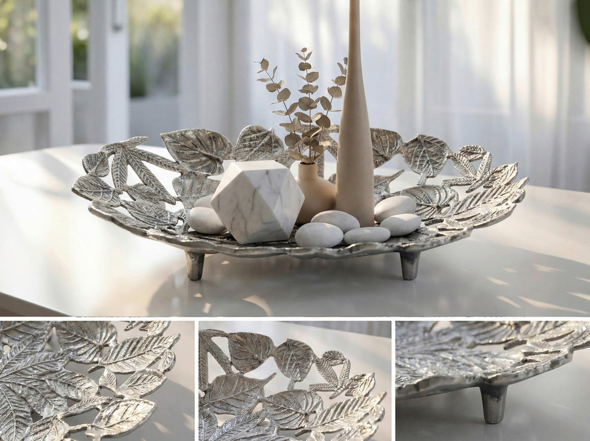 DEKOSCHALE - Silberfarben, Design, Metall (49/8/31cm) - Livetastic