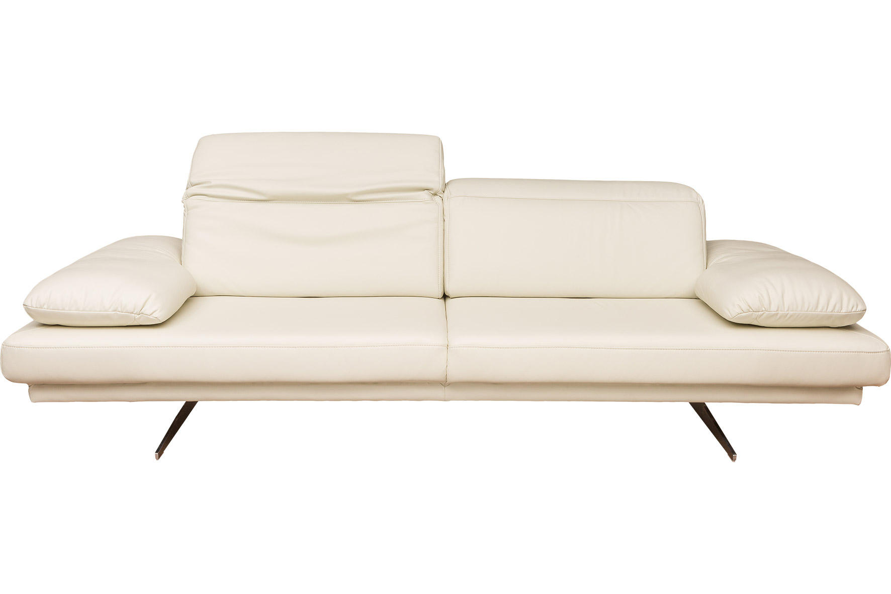 ÜLŐGARNITÚRA bőr fehér  - nemesacél/fehér, Basics, bőr/fém (260/106/80cm) - Himolla