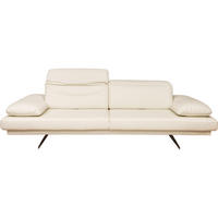 ÜLŐGARNITÚRA bőr fehér  - nemesacél/fehér, Basics, bőr/fém (260/106/80cm) - Himolla