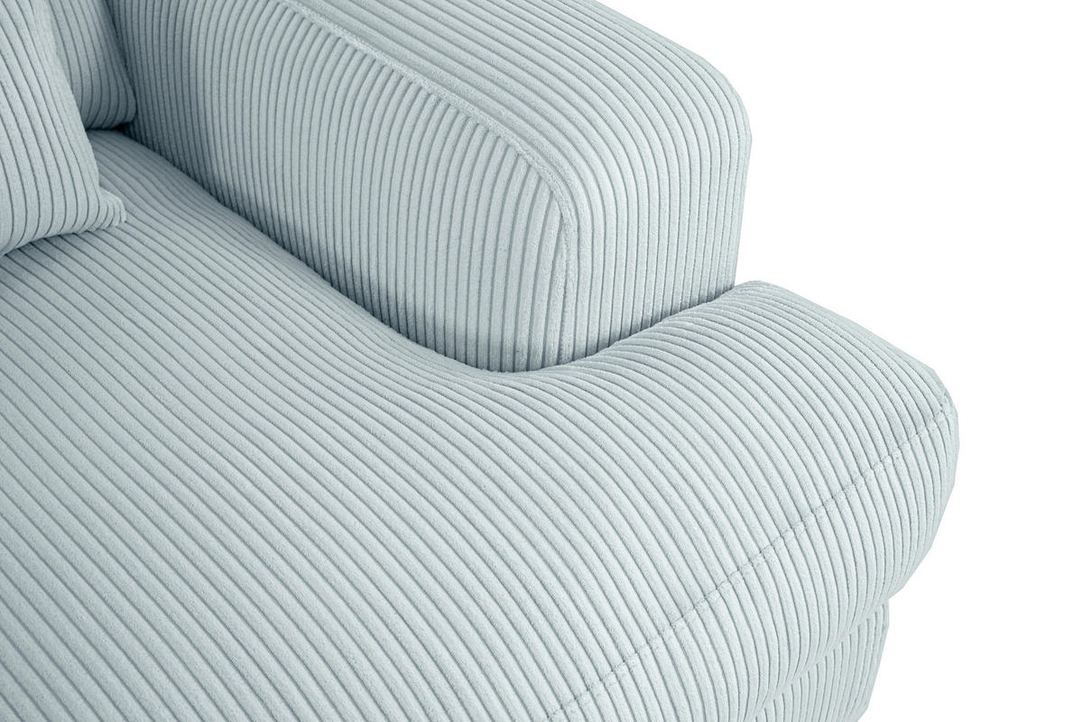 MEGASOFA Cord Salbeigrün  - Salbeigrün/Schwarz, MODERN, Kunststoff/Textil (260/85/112cm) - Lomoco