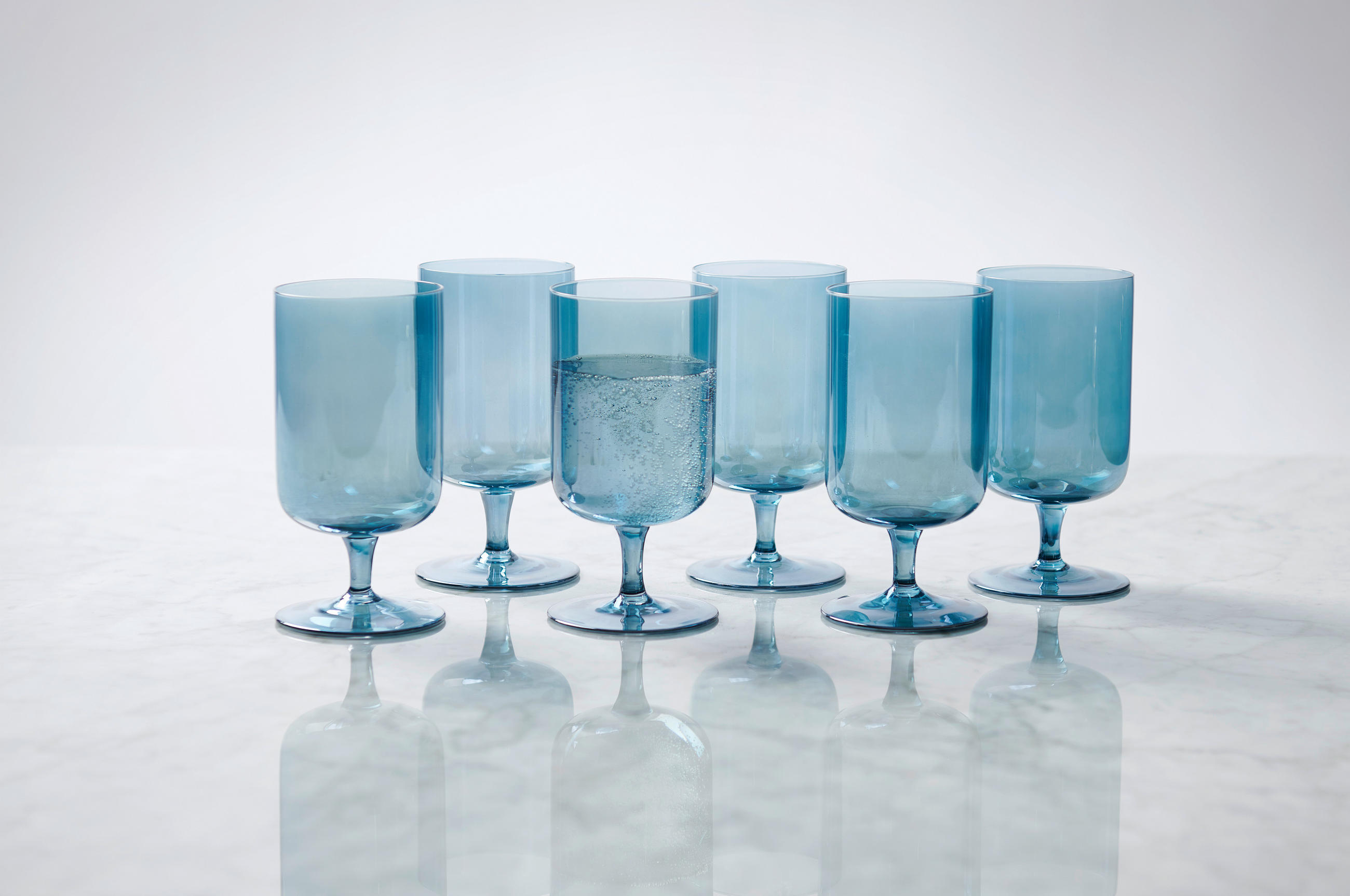 WASSERGLAS 340 ml  - Blau, Trend, Glas (7,2/14,5cm) - Novel