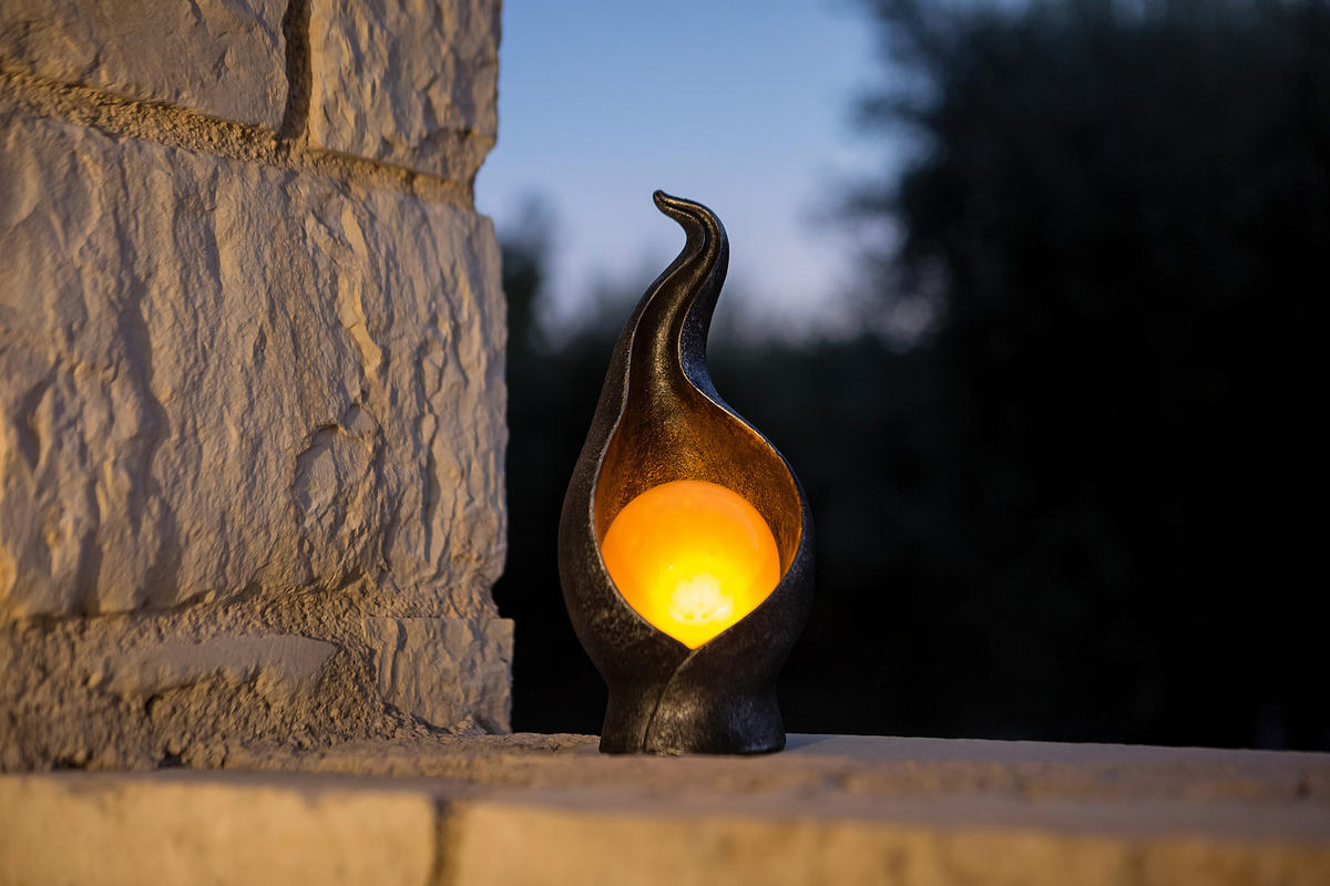 SOLARLEUCHTE - Silberfarben/Goldfarben, Lifestyle, Glas/Kunststoff (12/11/26,5cm) - Ambia Garden