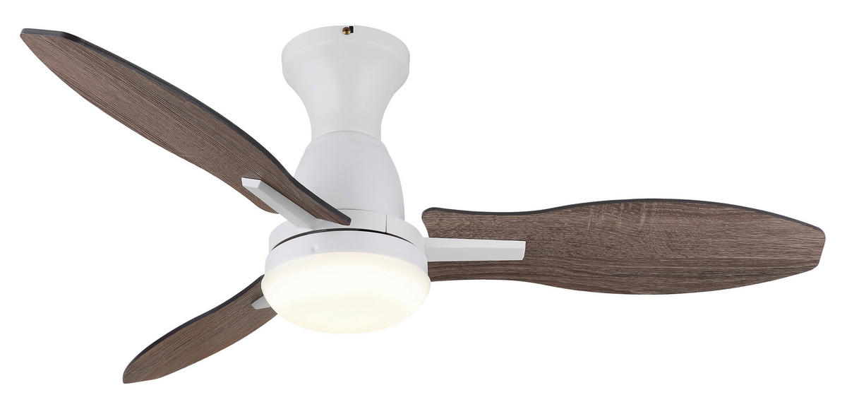 Ventilator mit Beleuchtung GALE 107/32,5 cm   - Hellbraun/Dunkelbraun, KONVENTIONELL, Holzwerkstoff/Kunststoff (107/32,5cm) - Globo