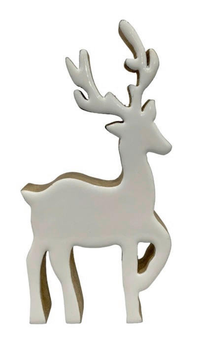 X-Mas Dekorentier Braun, Weiß 14x25x2.5 cm