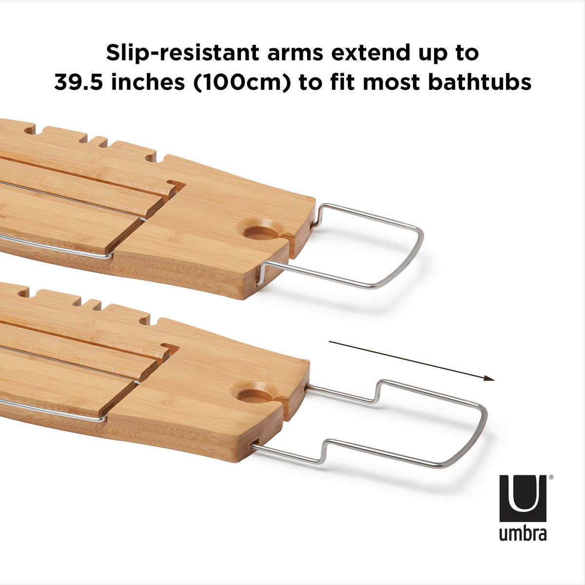 BADEWANNENABLAGE - Naturfarben, KONVENTIONELL, Holz/Metall (22/3/71cm) - Umbra