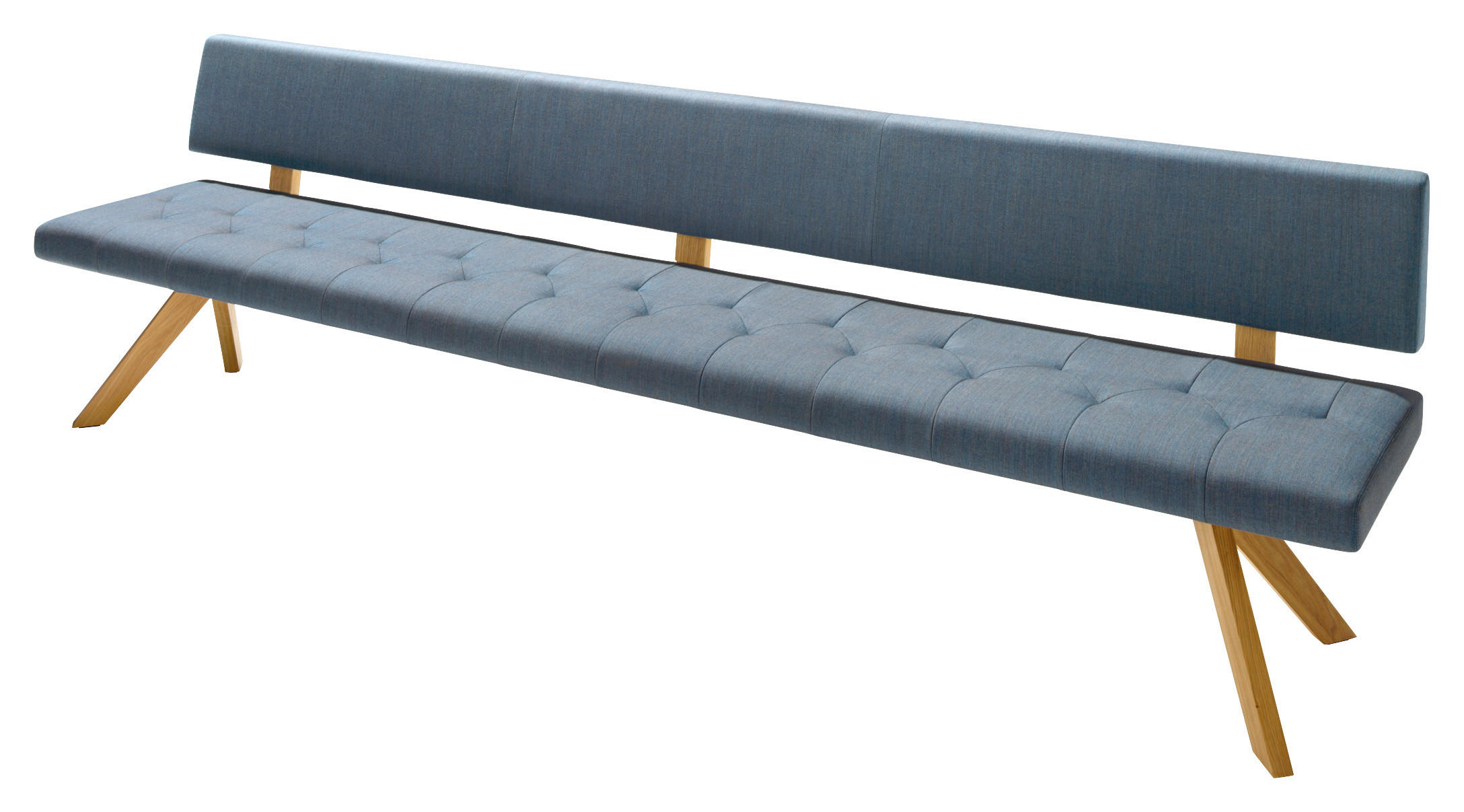 SITZBANK 264/85,5/57 cm  in Eichefarben, Blaugrau  - Eichefarben/Blaugrau, Design, Holz/Textil (264/85,5/57cm) - TEAM 7