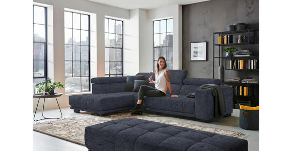 ECKSOFA in Mikrofaser Dunkelgrau 207/301 cm - Dunkelgrau/Schwarz, Design, Textil/Metall (207/301cm) - Xora