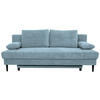 SCHLAFSOFA Webstoff Hellblau  - Schwarz/Hellblau, KONVENTIONELL, Holz/Kunststoff (199/88/88cm) - Carryhome