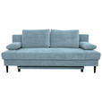 SCHLAFSOFA Webstoff Hellblau  - Schwarz/Hellblau, KONVENTIONELL, Holz/Kunststoff (199/88/88cm) - Carryhome