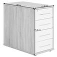 ANSTELLCONTAINER 43,8/75,6/80 cm  - Silberfarben/Schwarz, KONVENTIONELL, Holzwerkstoff/Kunststoff (43,8/75,6/80cm) - Voleo