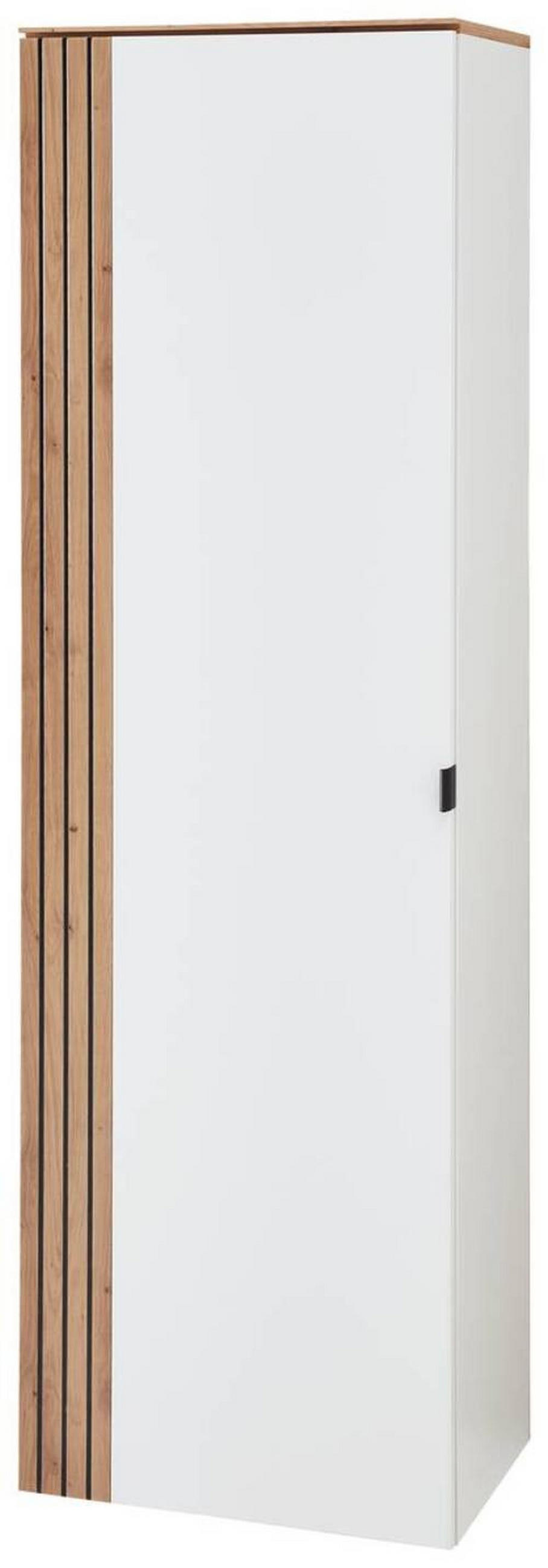 GARDEROBENSCHRANK  in 55/179/37 cm  - Schwarz/Weiß, Design, Holzwerkstoff/Metall (55/179/37cm) - Voleo