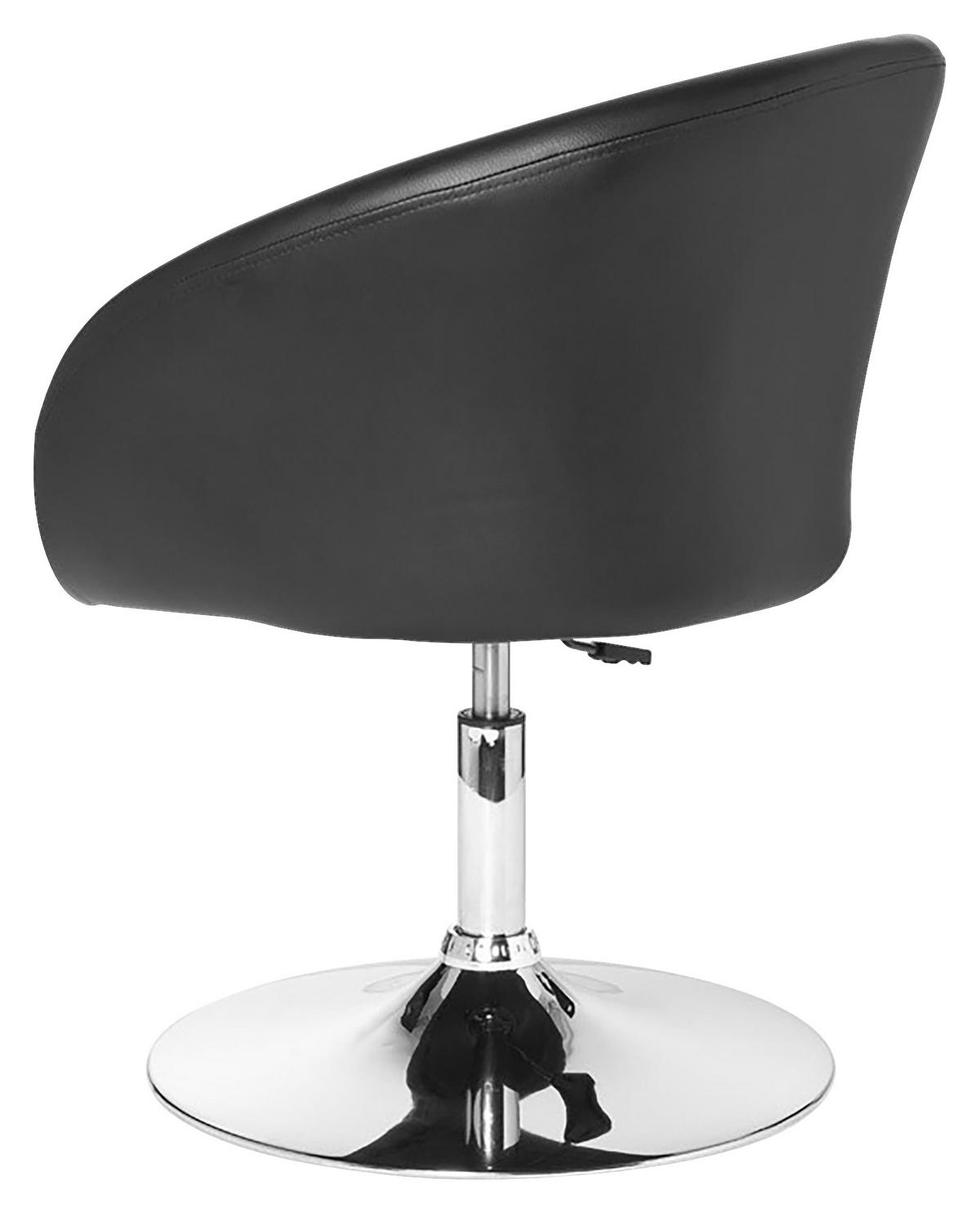 Drehstuhl Relaxsessel  in Lederlook  - Chromfarben/Schwarz, Modern, Textil/Metall (62/84/55cm) - MID.YOU