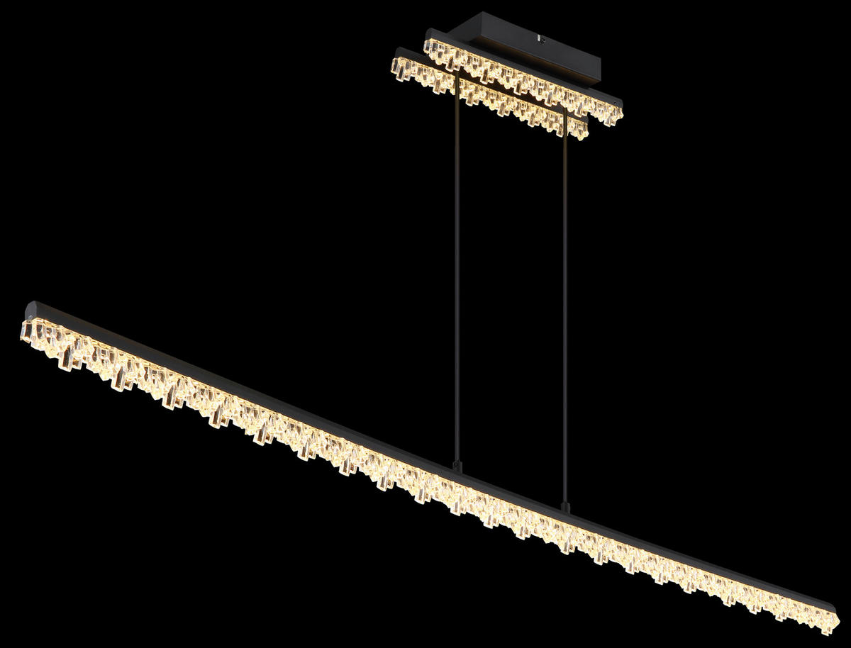 LED-HÄNGELEUCHTE 120/12,5/120 cm  - Klar/Schwarz, Design, Kunststoff/Metall (120/12,5/120cm) - Globo