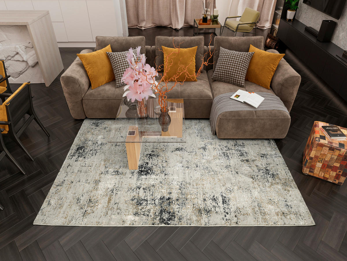 VINTAGE-TEPPICH 160/230 cm Valdovara Hellgrau, Dunkelgrau, Beige  - Dunkelgrau/Beige, Design, Textil (160/230cm) - Dieter Knoll