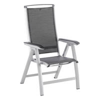 GARTENKLAPPSESSEL Aluminium Graphitfarben, Silberfarben  - Silberfarben/Graphitfarben, Basics, Textil/Metall (63/112/68cm) - Kettler