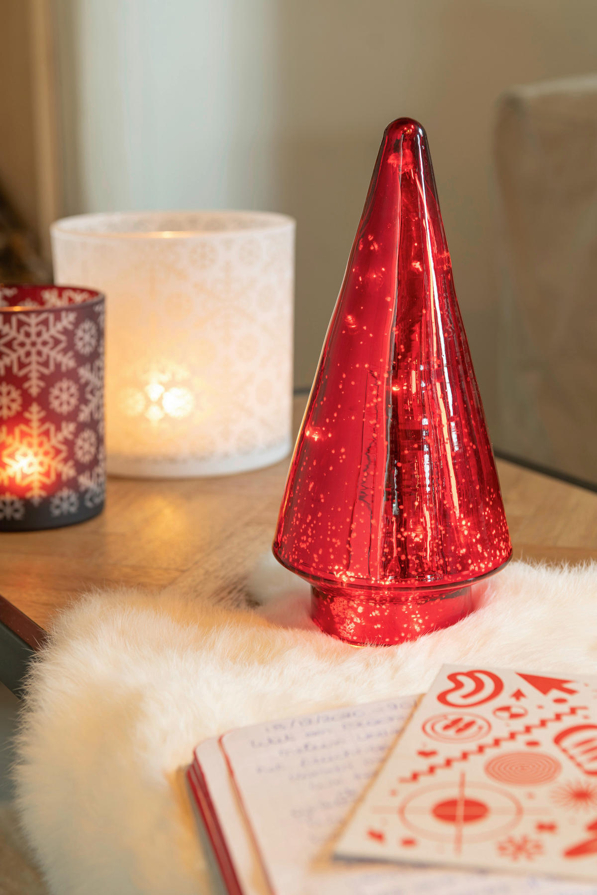 DEKOBAUM - Rot, Basics, Glas (10/10/24cm)