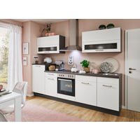 KÜCHENLEERBLOCK 280 cm   in Anthrazit, Graphitfarben, Weiß  - Edelstahlfarben/Anthrazit, KONVENTIONELL, Holzwerkstoff/Metall (280cm) - Burger