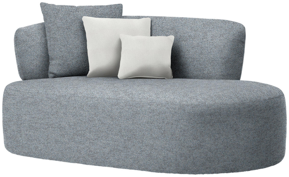 RÉCAMIERE in Chenille Beige, Graubraun  - Beige/Graubraun, MODERN, Kunststoff/Textil (166/86/105cm) - Hom`in