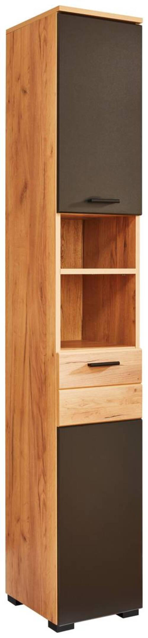 MID.YOU VYSOKÁ SKRINKA, čierna, dub artisan, dub artisan, 30/188/30 cm