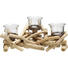 TEELICHTHALTER - Klar/Nussbaumfarben, Natur, Glas/Holz (22,5/13,5/11,5cm) - Ambia Home TEELICHTHALTER - Klar/Nussbaumfarben, Natur, Glas/Holz (22,5/13,5/11,5cm) - Ambia Home