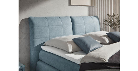 BOXSPRINGBETT 180/200 cm  in Hellblau  - Alufarben/Hellblau, KONVENTIONELL, Textil (180/200cm) - Dieter Knoll