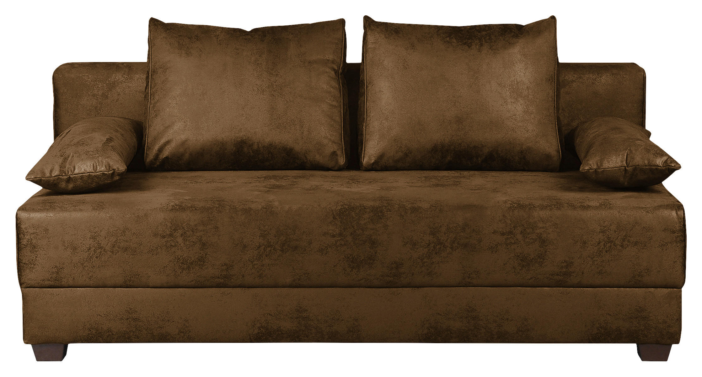SCHLAFSOFA Mikrofaser Braun  - Dunkelbraun/Braun, Design, Holz/Textil (202/85/110cm) - MID.YOU