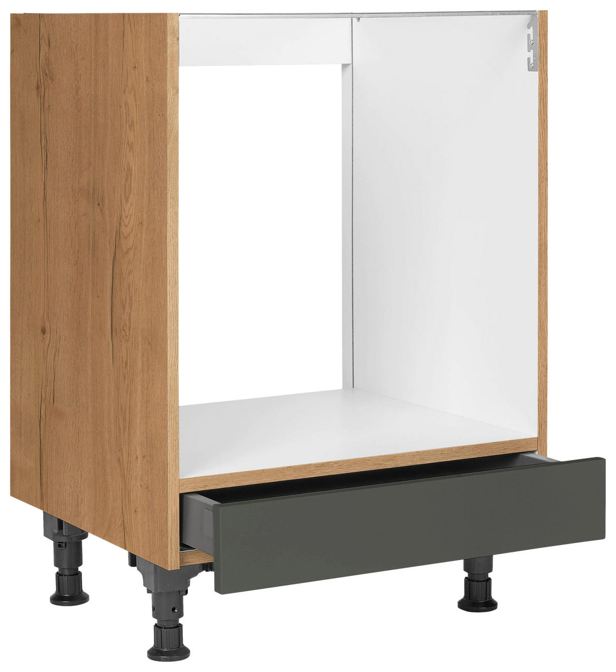 HERDUMBAUSCHRANK 60,0/87,0/56,0 cm  in Grün, Eichefarben  - Eichefarben/Grün, MODERN, Holzwerkstoff (60,0/87,0/56,0cm) - Nobilia