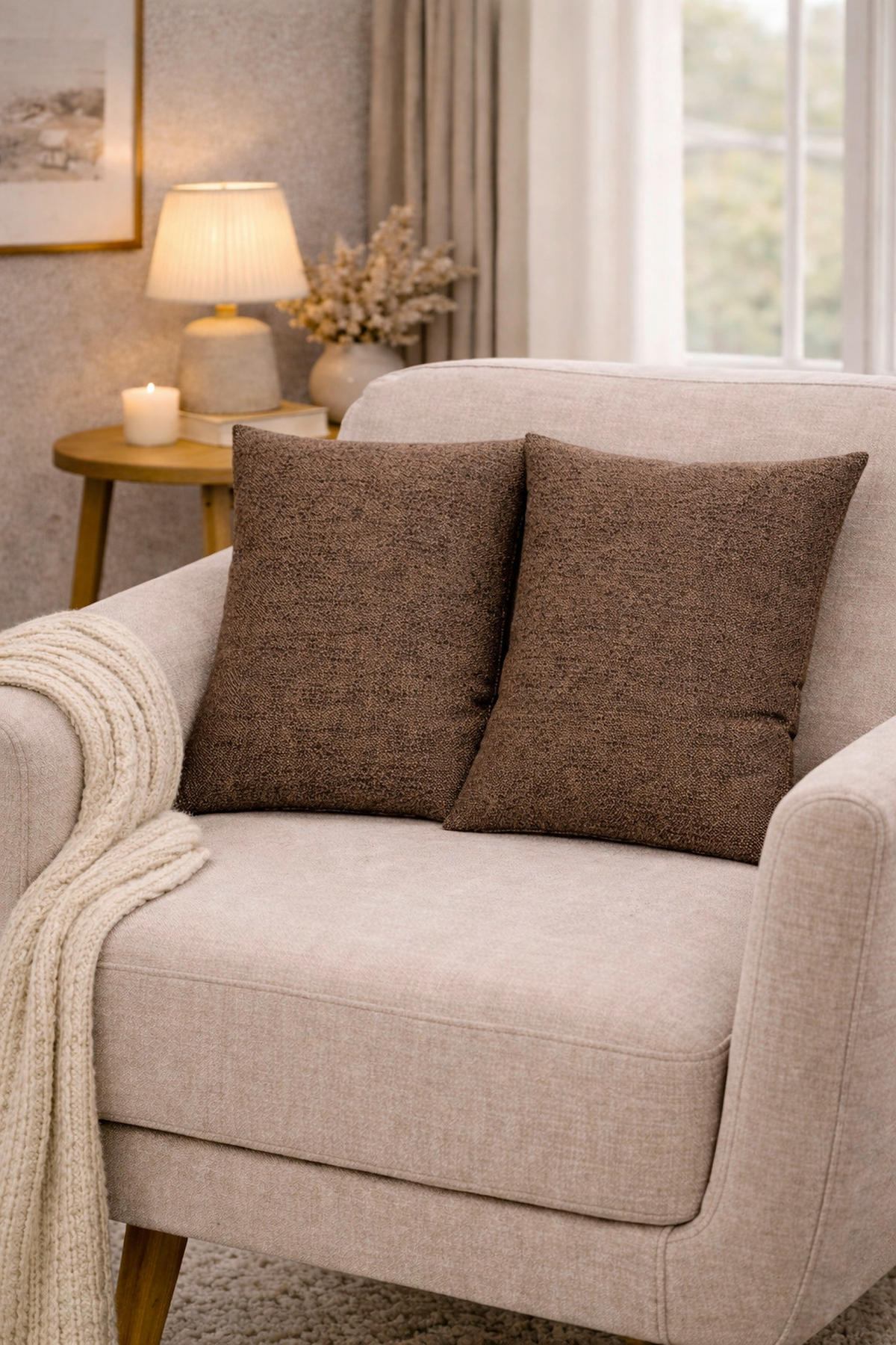 KISSENHÜLLEN-SET LUCIO 40/40 cm  - Braun, Basics, Textil (40/40cm)