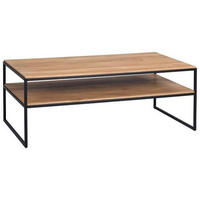 COUCHTISCH Couchtisch Wildeiche 90/60/45 cm rechteckig Schwarz, Wildeiche  - Wildeiche/Schwarz, Natur, Holz/Metall (90/60/45cm) - Livetastic