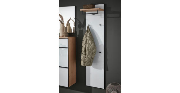 GARDEROBENPANEEL in 42/170/27 cm - Eichefarben/Weiß, Design, Glas/Holz (42/170/27cm) - Dieter Knoll