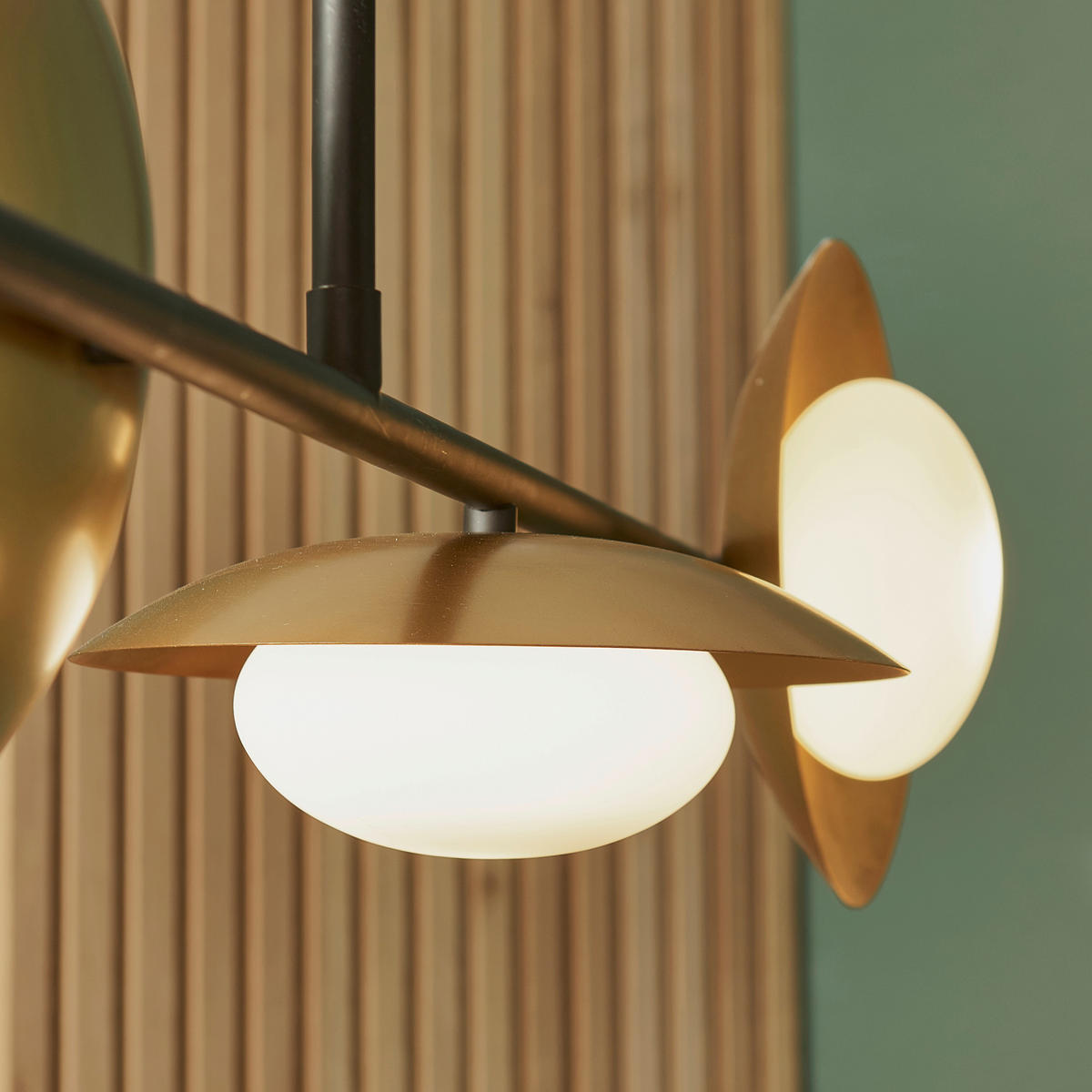HÄNGELEUCHTE Ruffle 105/20/72 cm   - Goldfarben/Opal, KONVENTIONELL, Glas (105/20/72cm) - ENDON