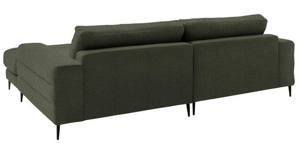 ECKSOFA  in Flachgewebe Dunkelgrün  253/177 cm  - Dunkelgrün/Schwarz, Design, Textil/Metall (253/177cm) - Dieter Knoll