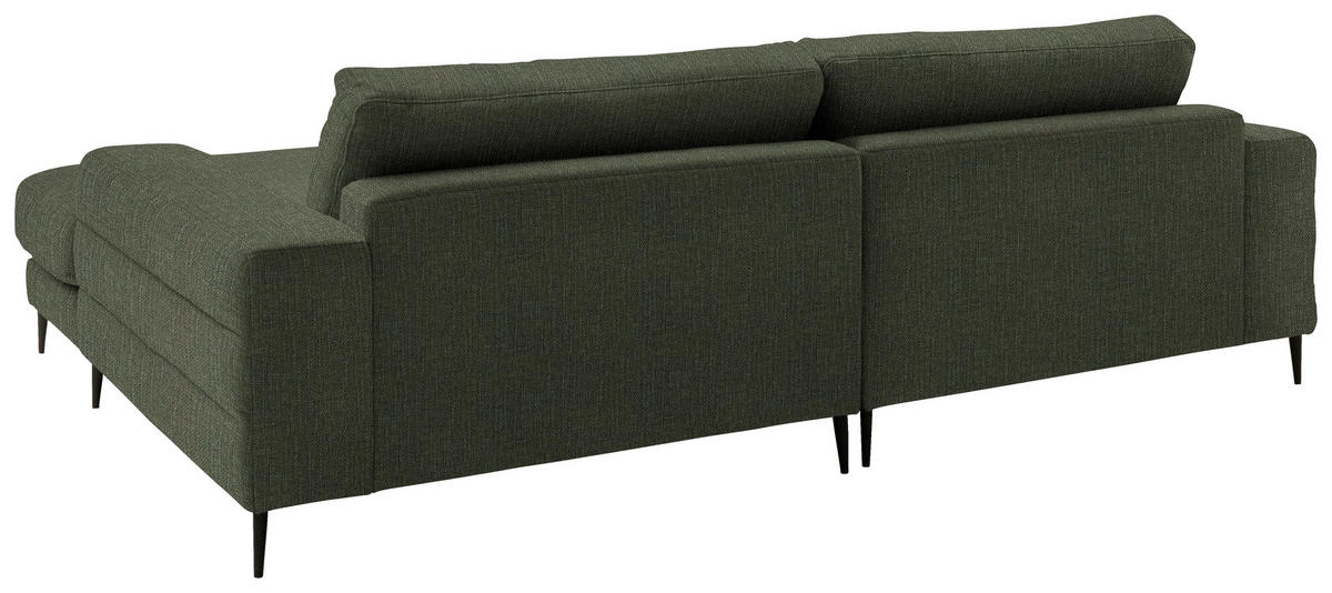 ECKSOFA in Flachgewebe Dunkelgrün  253/177 cm  - Dunkelgrün/Schwarz, Design, Textil/Metall (253/177cm) - Dieter Knoll
