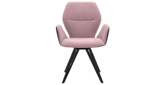 ARMLEHNSTUHL in Anthrazit, Rosa, Schwarz - Anthrazit/Schwarz, Design, Textil/Metall (62/91/59cm) - Valnatura