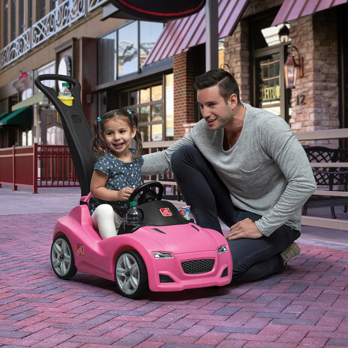 KINDERAUTO - Rosa, Konventionell, Kunststoff (50,2/90,8/121cm)