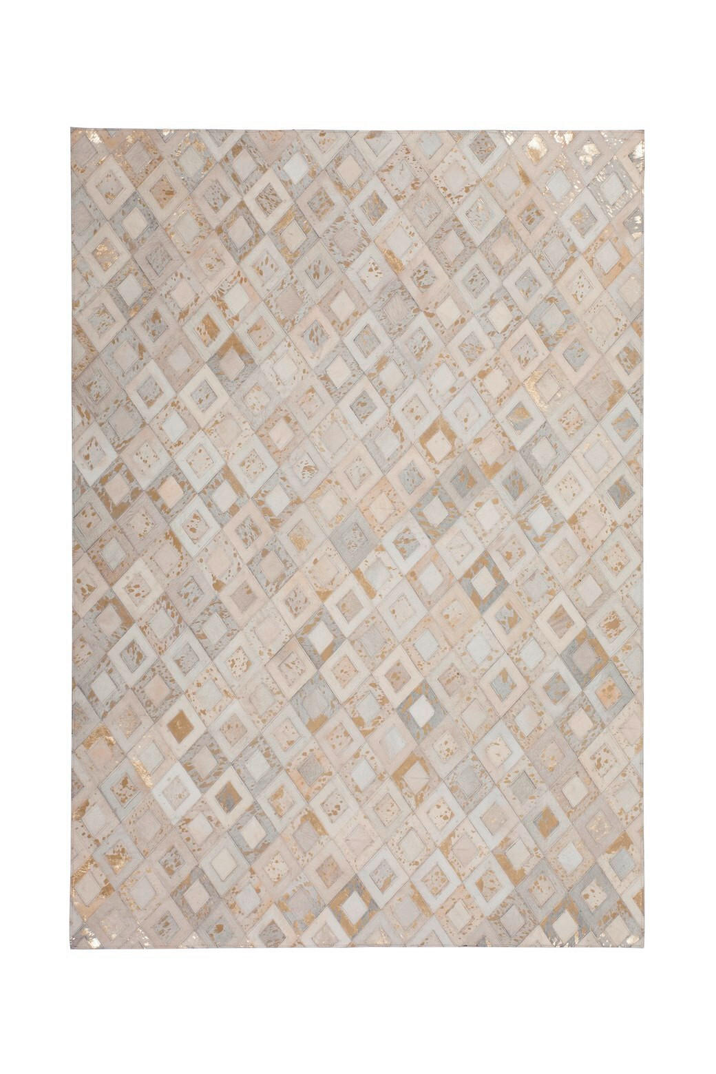 FLACHWEBETEPPICH 80/150 cm Spark 110 Elfenbein Gold Goldfarben, Beige  - Beige/Goldfarben, Design, Leder/Textil (80/150cm) - Novel