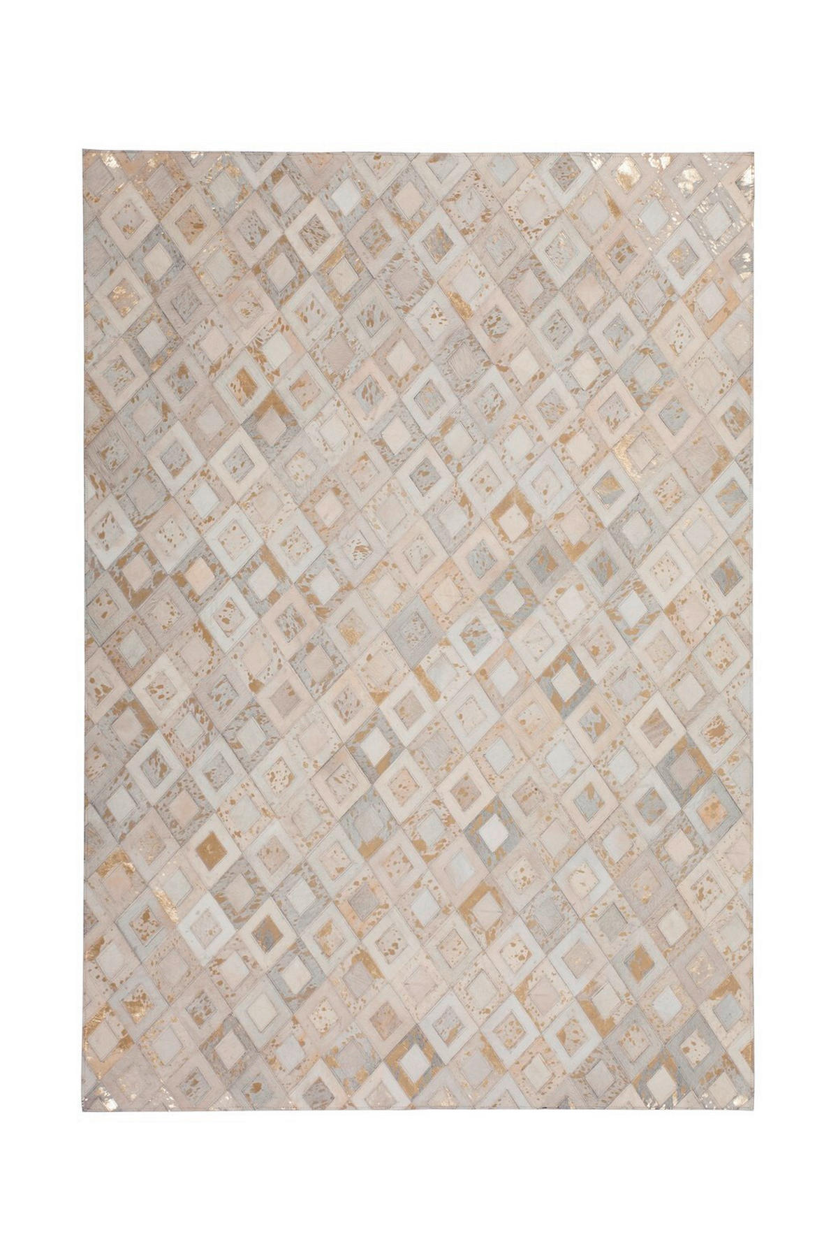 FLACHWEBETEPPICH 160/230 cm Spark 110 Elfenbein Gold Goldfarben, Beige  - Beige/Goldfarben, Basics, Leder/Textil (160/230cm) - Novel