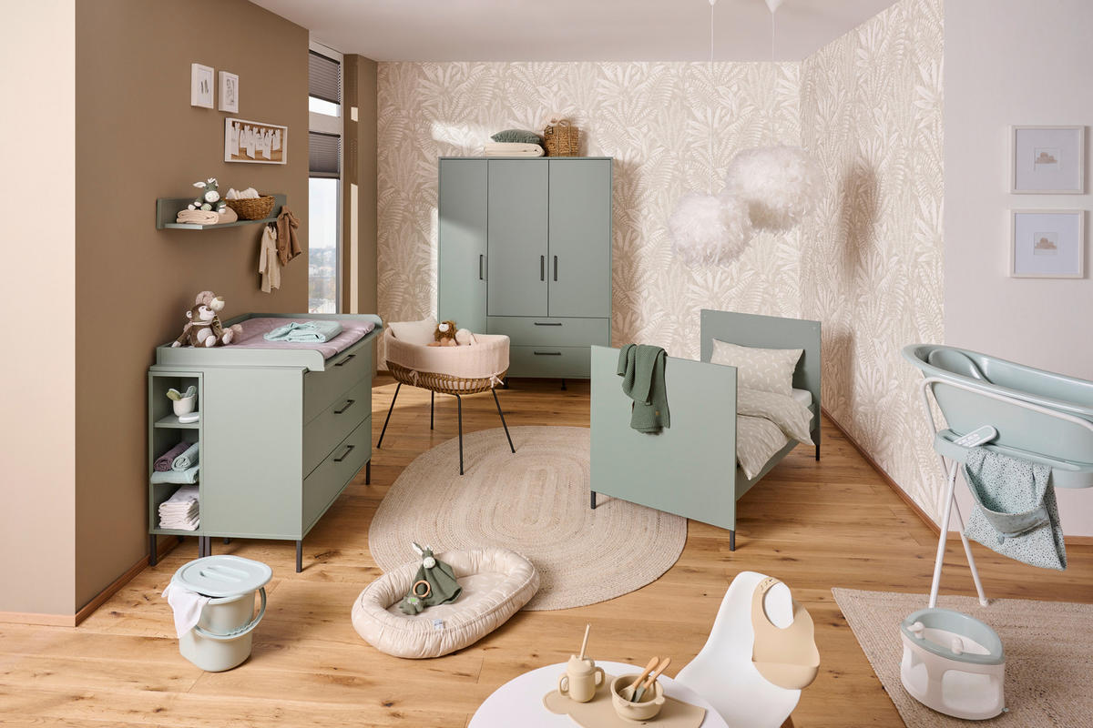 KREVETAC  MIA  - zelena/antracit, Osnovno, drvo/pločasti materijal (70/140cm) - Jimmylee